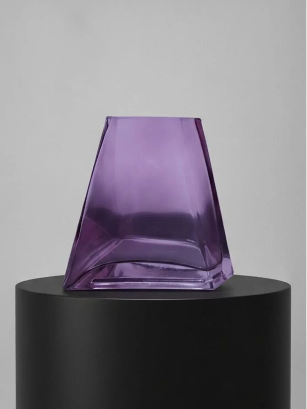 Contemporary Purple Geometric Glass Vase - Minimalist Home Decor